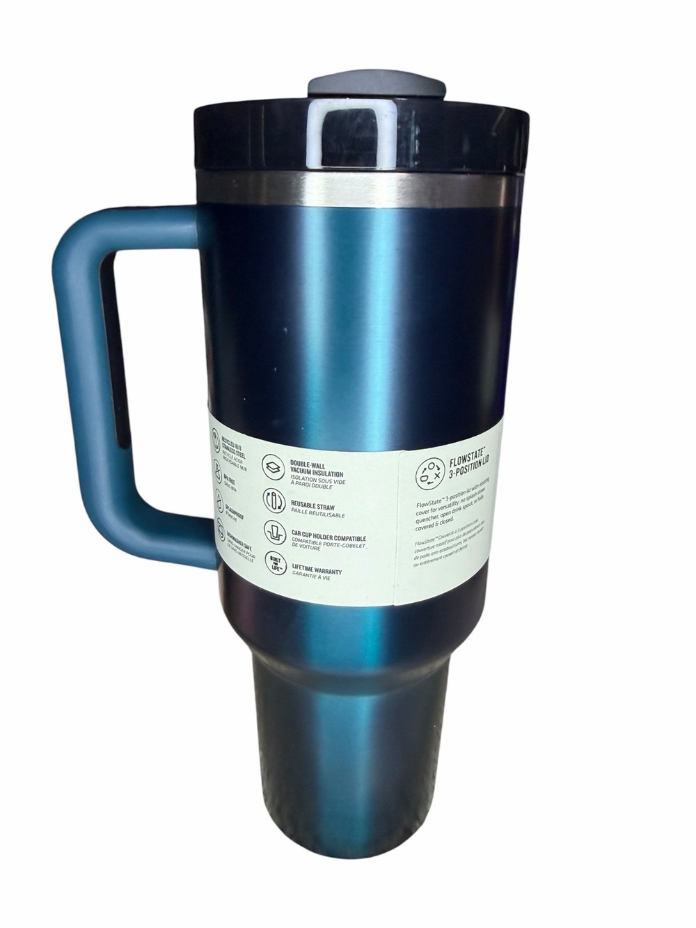 Stanley Metallic Teal Travel Tumbler with Handle - Picture 4 of 6